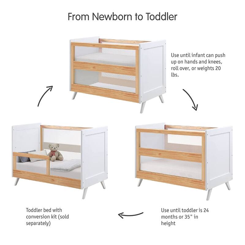 BreathableBaby Breathable Mesh 3-in-1 Convertible Crib, Greenguard Gold Certified
