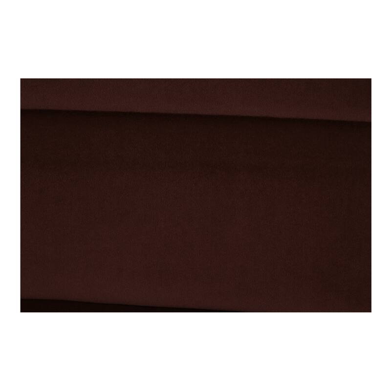 NADAAL STUDIOS Celestine Chaise, Plump Channel-Tufted Form in Velvet Upholstery, Warm Brown