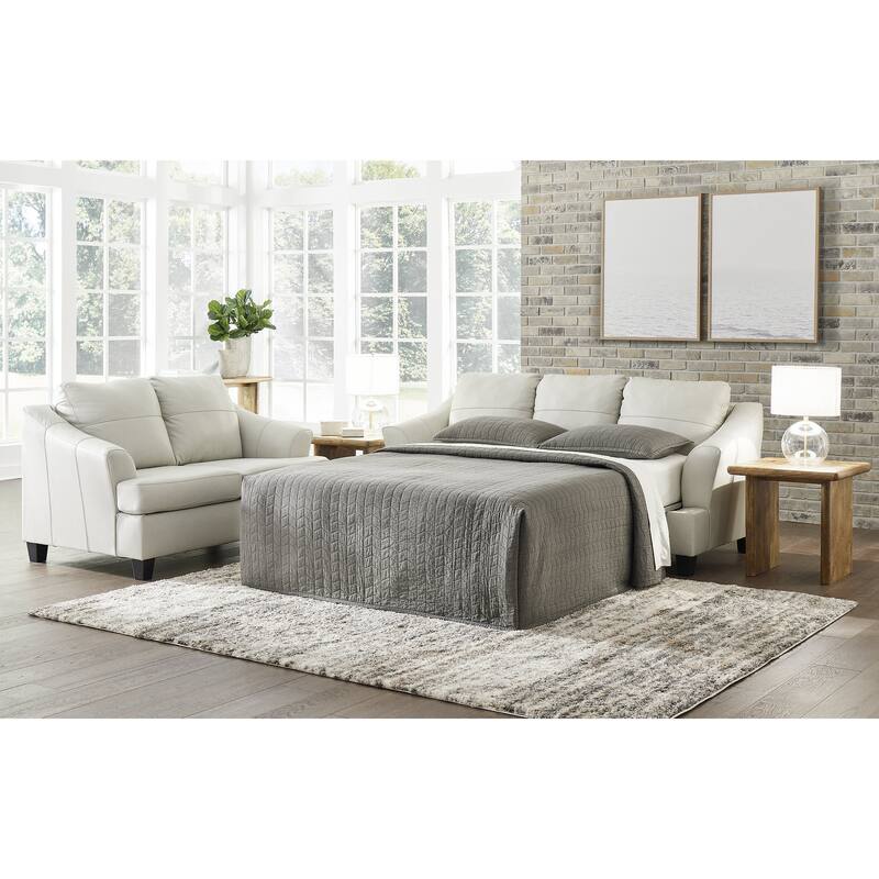 Signature Design by Ashley Genoa Queen Sofa Sleeper - 88"W x 38"D x 40"H - White