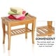 preview thumbnail 5 of 6, HomCom 20" Long Bamboo Wood Shower Bench Seat With Lower Storage Shelf - 10.25*19.75*17.5
