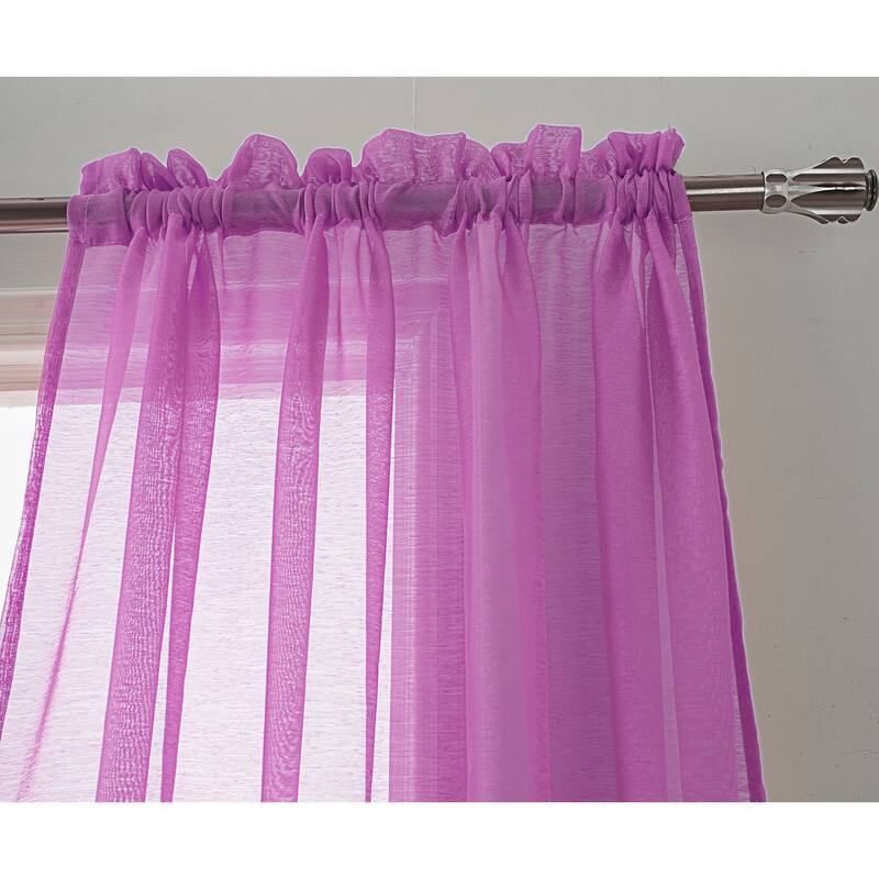 RT Designer Collection Celine Sheer 84 or 90-inch Rod Pocket Curtain Panel