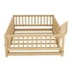 preview thumbnail 78 of 102, Montessori Floor Bed with Fence Guardrail and Removable Door Toddler Floor Wood Bed Frame for Kids Boys Girls Children's Room