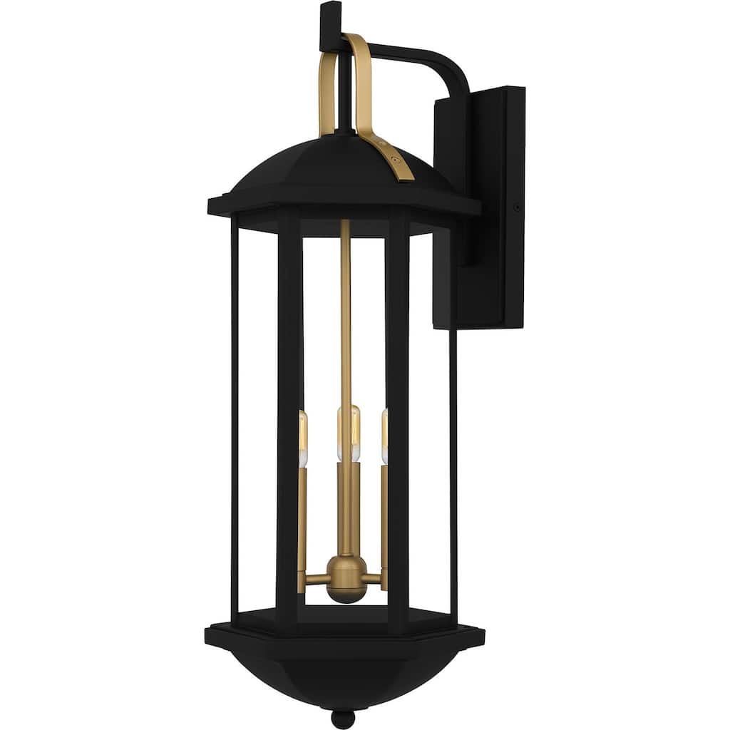 Matte Black Outdoor Wall Lantern from the Crestfield Collection