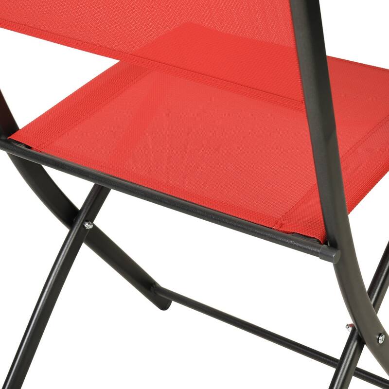 2 Pack Commercial Outdoor Flex Comfort Folding Chair with Metal Frame