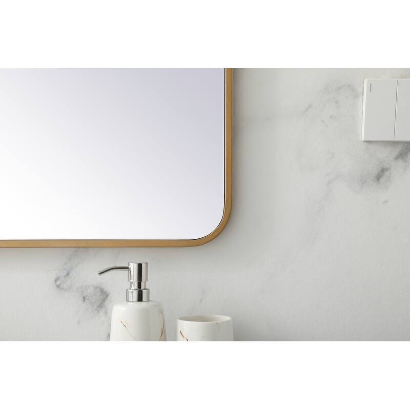 Ezra Soft Corner Metal Rectangular Mirror