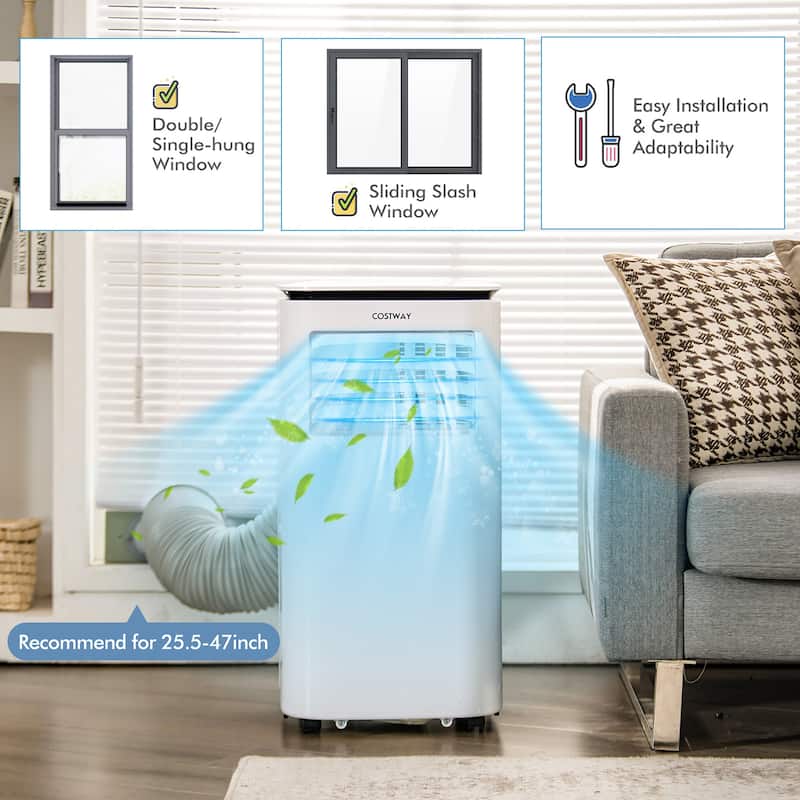 Costway 6500 BTU (9000 BTU ASHRAE) Air Cooler 3 in 1 Portable Air - 14'' x 14'' x 28.5''