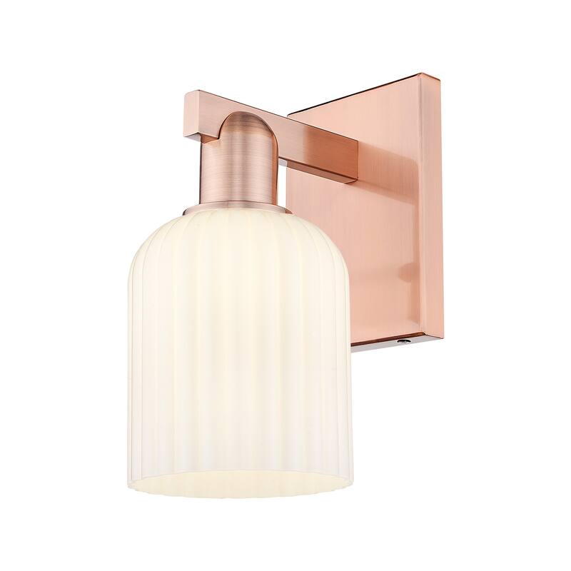 Innovations Lighting 716-1W-11-5 Bridal Veil Sconce Bridal Veil 11" - Antique Copper / Gloss White