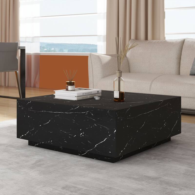 Faux Marble Square Coffee Table