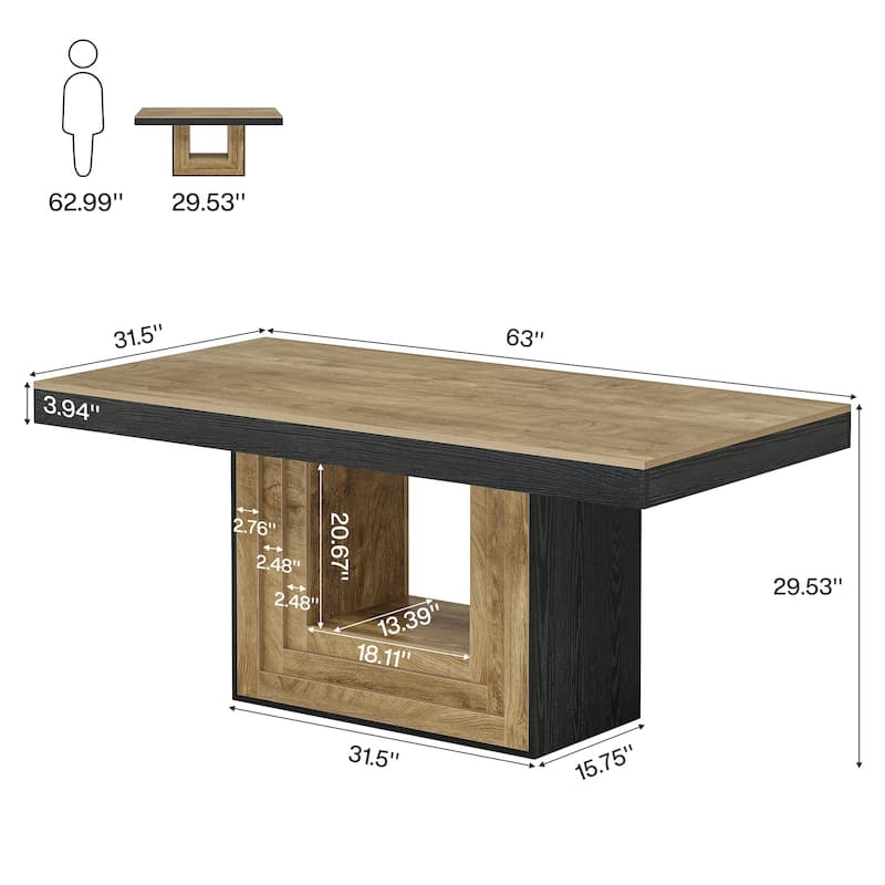 63" Dining Table for 4-6 People
