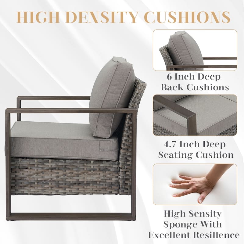Gymojoy Patio Sofa Wicker High Back Sofa