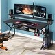 preview thumbnail 7 of 11, 47 inche Computer Desk with Storage Shelf and Monitors Shelf, Gaming Gamer Desk