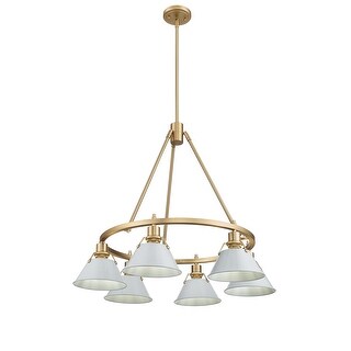 Orwell 6-Light Chandelier in Brushed Champagne Bronze with Dusky Blue - Gold