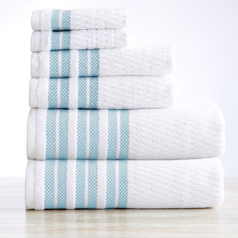 Luxurious Cotton Textured & Detailed Stripes Towel Set