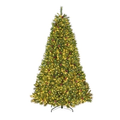 Pre-Lit Artificial Scotch Pine Christmas Tree w/ Metal Stand