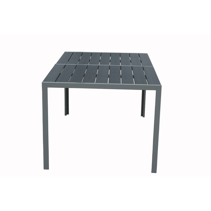 Kozyard Coolmen Outdoor Patio Dining Table with Powder-Coated Frame and Wood Like Laminate Table Top