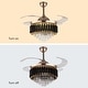 preview thumbnail 5 of 7, 42 Inch 4-Blade Glam Crystal Polished Gold Retractable Ceiling Fan - 42"