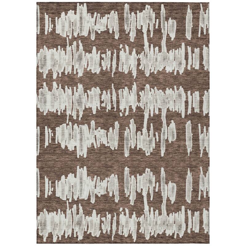 Machine Washable Indoor/ Outdoor Chantille Abstract Contemporary Rug