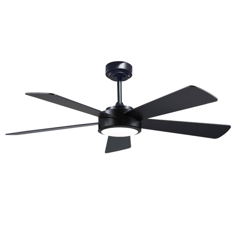 52" Modern Ceiling Fan with Light and Remote,APP Control,Suitable for Sloped Ceiling,Reversible Blades,DC Motor - 52 Inches
