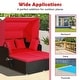 preview thumbnail 39 of 61, Outdoor Patio Daybed with Canopy and Foldable Side Trays - 65" x 60.5 x 58.5"