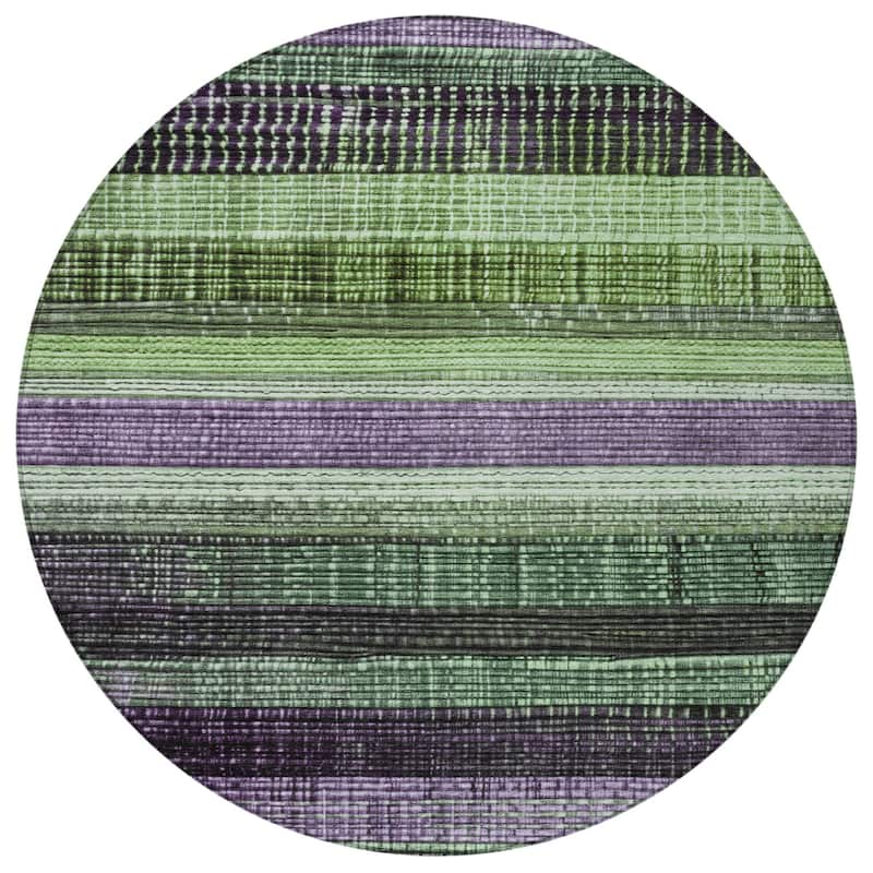 HomeRoots Striped Transitional Rectangle Outdoor Rug