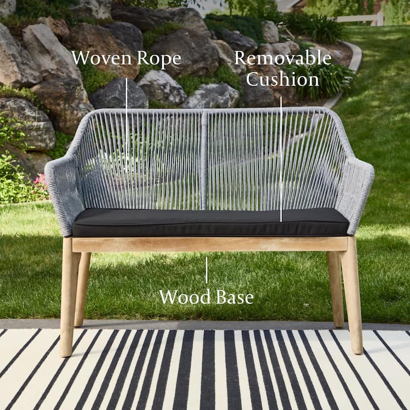 New Heights Huxley Woven Rope Outdoor Loveseat