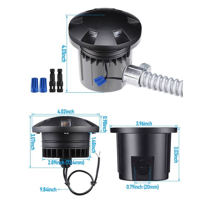 5W 5CCT Low Voltage LED In-Ground Well Light, Aluminum