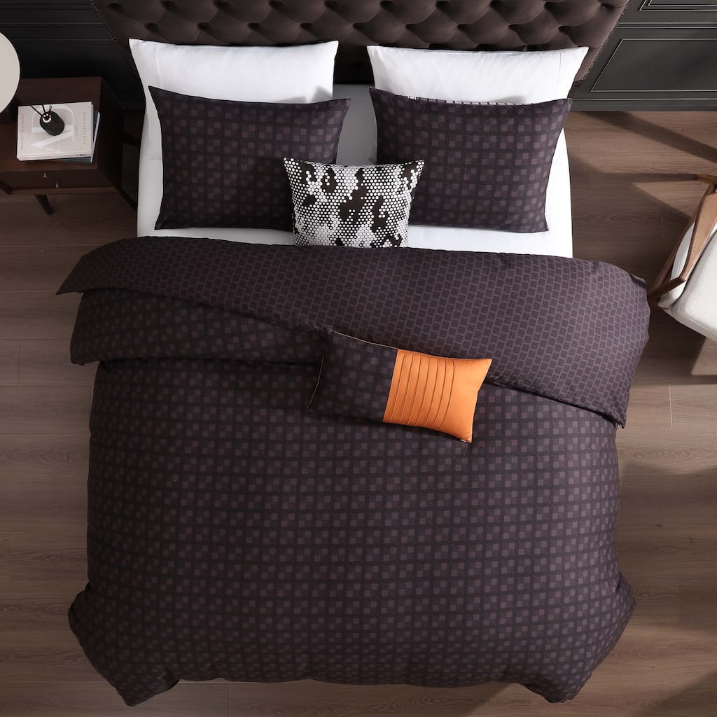 Bebejan Linear Luxe 100% Cotton Sateen 5 Piece Reversible Comforter Set