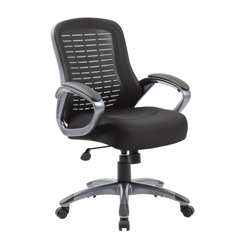 Boss Ribbed High Back Mesh Chair - Black