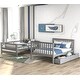 preview thumbnail 12 of 22, Full Over Full Bunk Bed with Shelves and 6 Storage Drawers, Gray