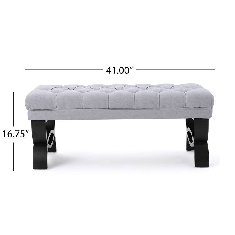 Scarlette Tufted Fabric Ottoman Bench by Christopher Knight Home - 41.00" L x 17.25" W x 16.75" H