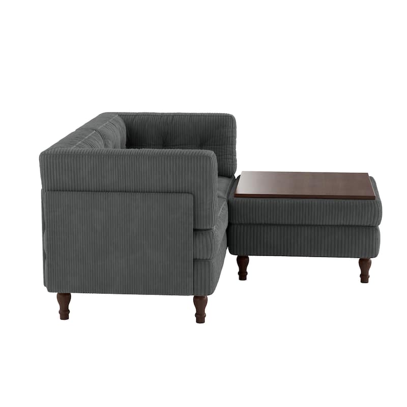 Oversized Sofa Corduroy Tufted Modular Sectional Set