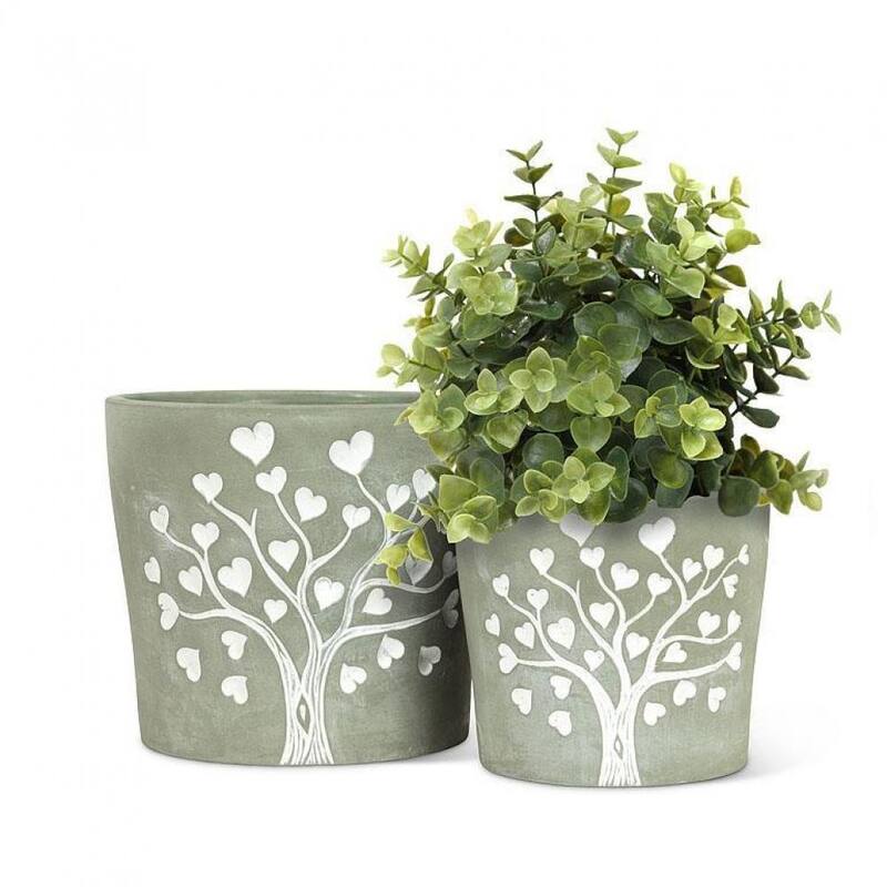 Tree With Heart Leaves Planter