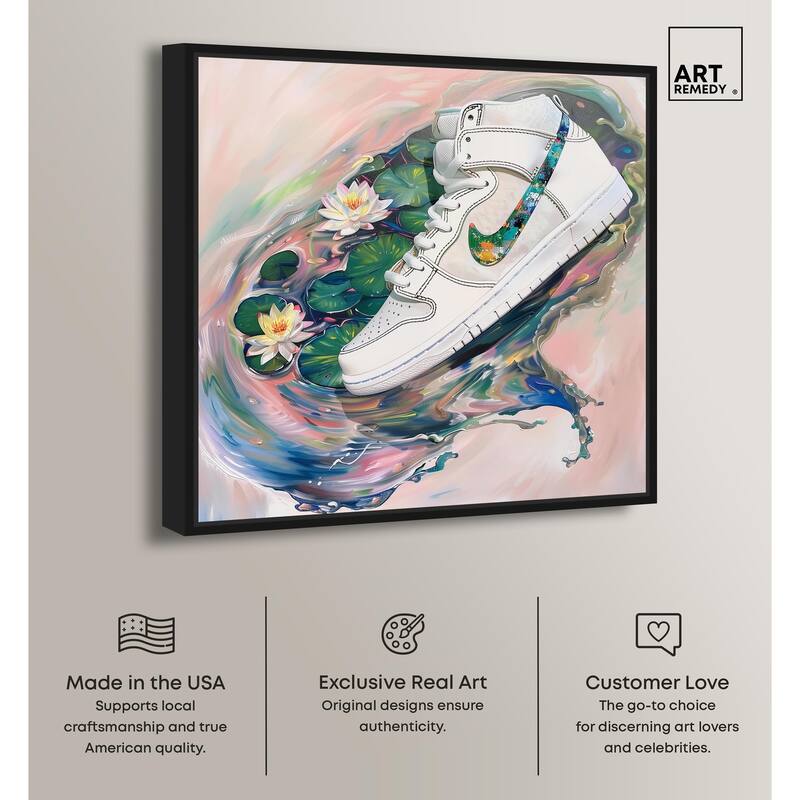 Lilypads Sneaker Splash Canvas by Art Remedy