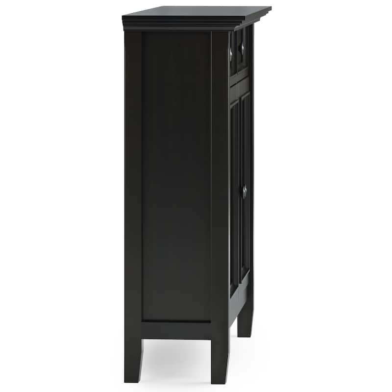 WYNDENHALL Halifax SOLID WOOD 36" Wide Transitional Entryway Storage Cabinet in Hickory Brown - 12"D x 36" W x 36"H