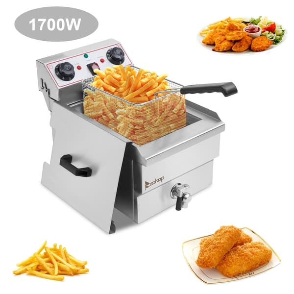 8.5QT Stainless Steel Faucet Single Tank Deep Fryer 1700W Max with Large  Handle - On Sale - Bed Bath & Beyond - 32752371