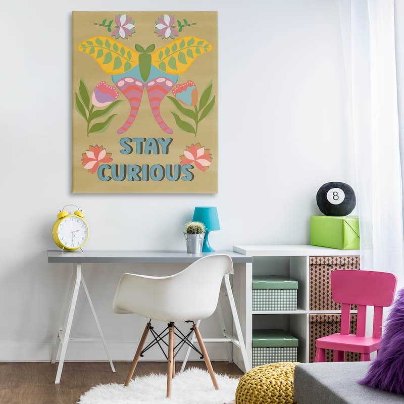 Stupell Stay Curious Butterfly Canvas Wall Art Design By Julia Fox