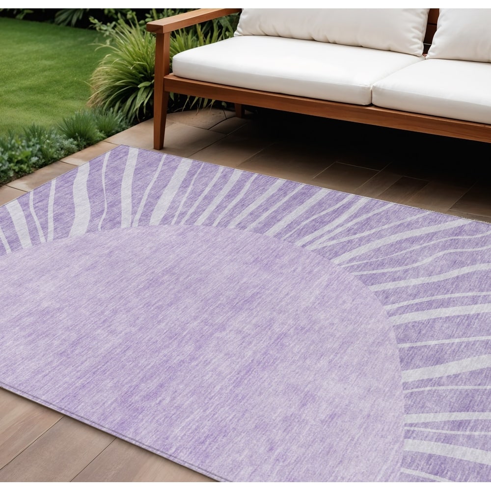 HomeRoots Abstract Transitional Rectangle Outdoor Rug