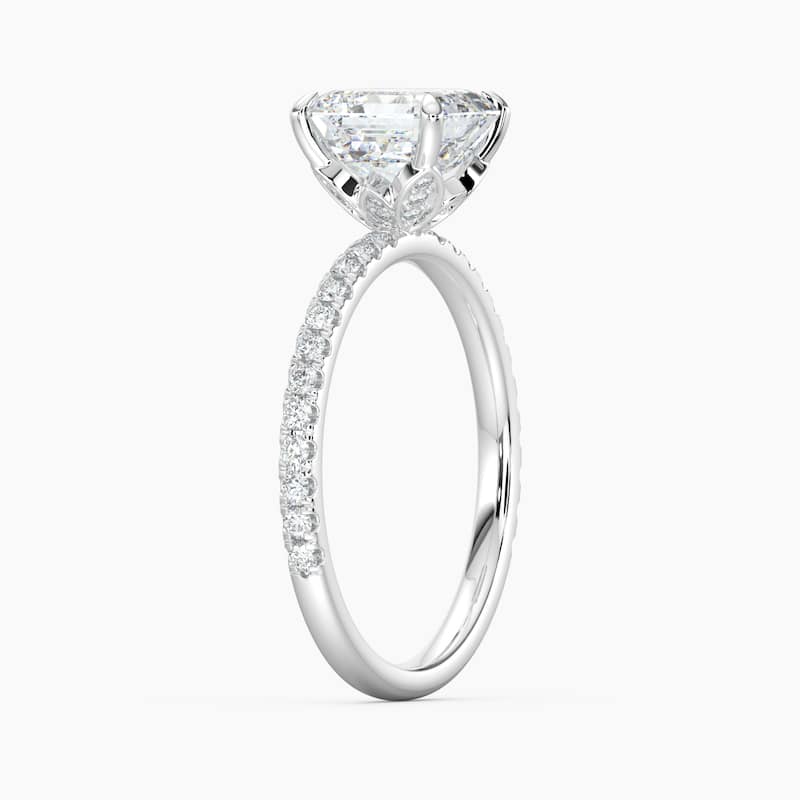Auriya 14k Gold Asscher Lab Grown Floral Petal Diamond Accent Engagement Ring 1.00 to 5.00 ct. tw. (F-G, VS)