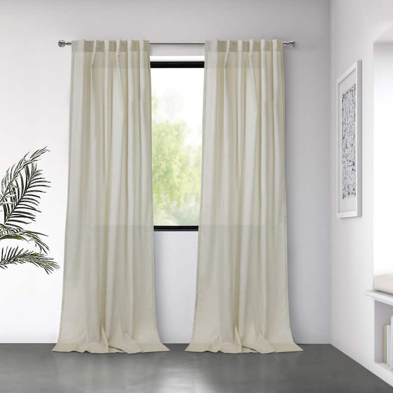 Bolton Light Filtering Dual Header Curtain Panel - 52" x 84" - Linen