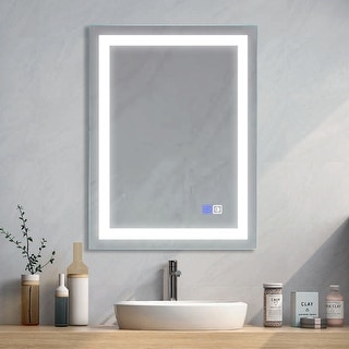 Wall Mounted Vanity Mirror LED Lighted Bathroom Mirror with Dimmable ...