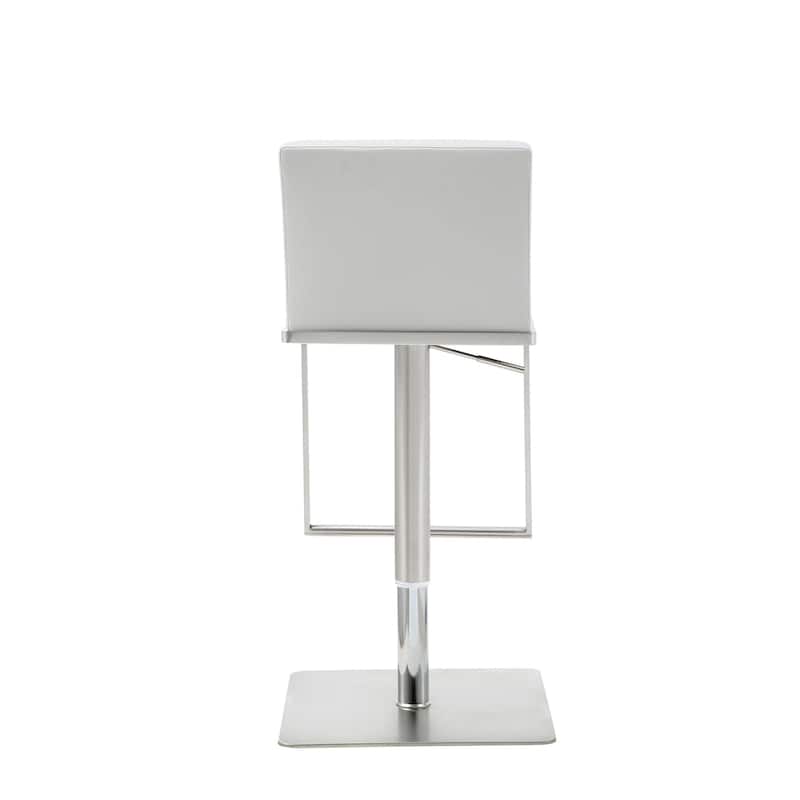 Small Contemporary Faux Leather Bar Stool with Upholstery Adjustable and Footrest Support - 18"L X 16.5"W X 31-41"H