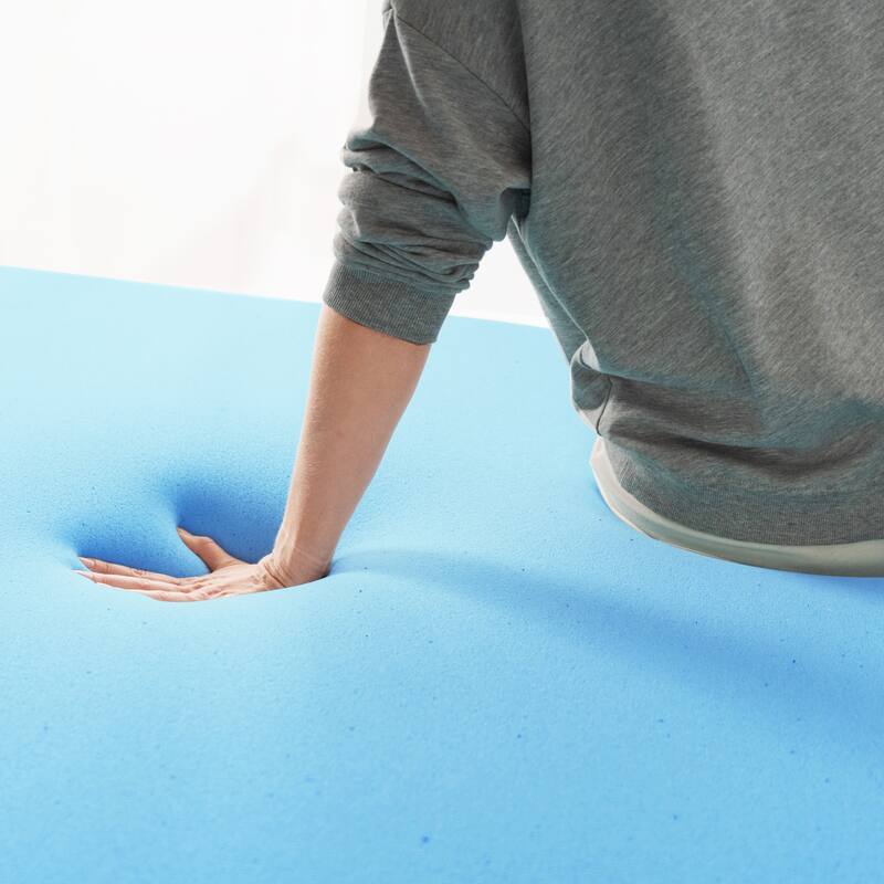 Priage by ZINUS 3 Inch Green Tea Cooling Gel Memory Foam Mattress Topper - Blue