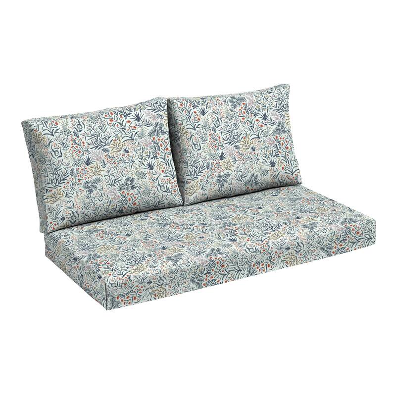 ARDEN Outdoor Loveseat Cushion Set, 48 x 24 - Pistachio Botanical