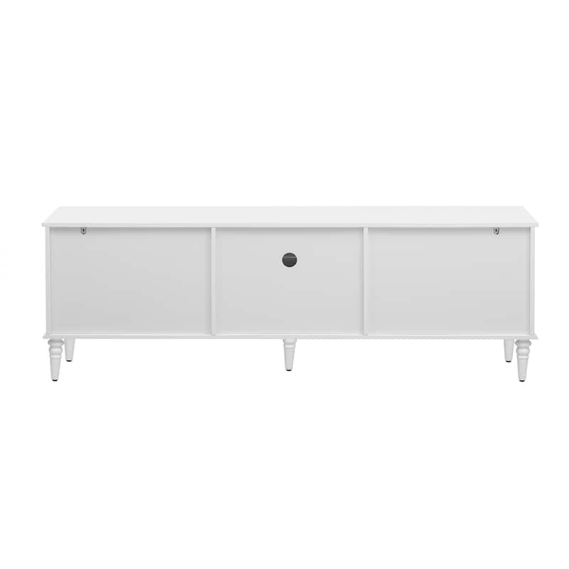 Retro TV Stand for TVs up to 75 Inches with Fluted Glass Doors - 68.8" D x 15.6" W x 23" H