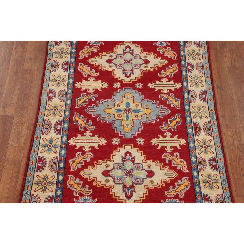 Traditional Red Kazak Accent Rug Hand-Knotted Wool Carpet - 3'5" x 5'1"