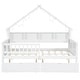 preview thumbnail 24 of 26, Modern Full Size House Bed Frame with LED Light and Guardrail, Wood Kids Storage Platform Bed with Shelves and Drawers