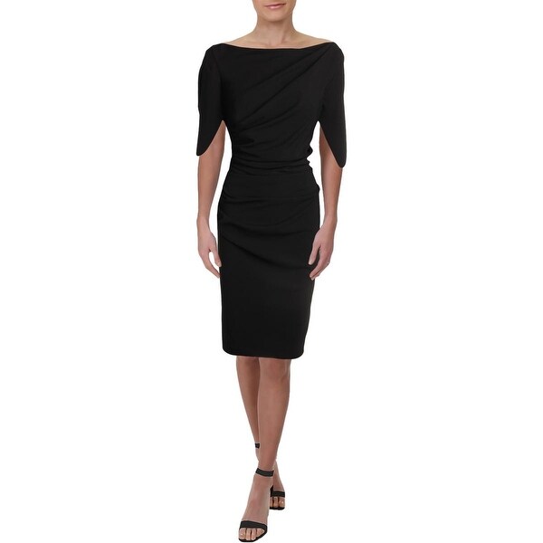 betsy and adam caped sheath dress