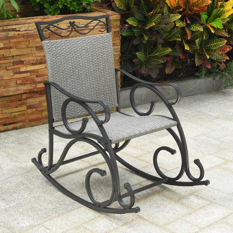Valencia Resin Wicker Rocking Chair - Grey