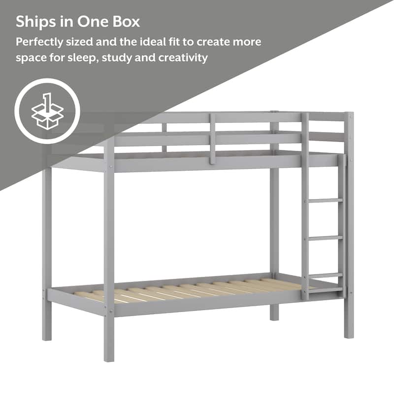 Hillsdale Caspian Wood Twin Over Twin Bunk Bed