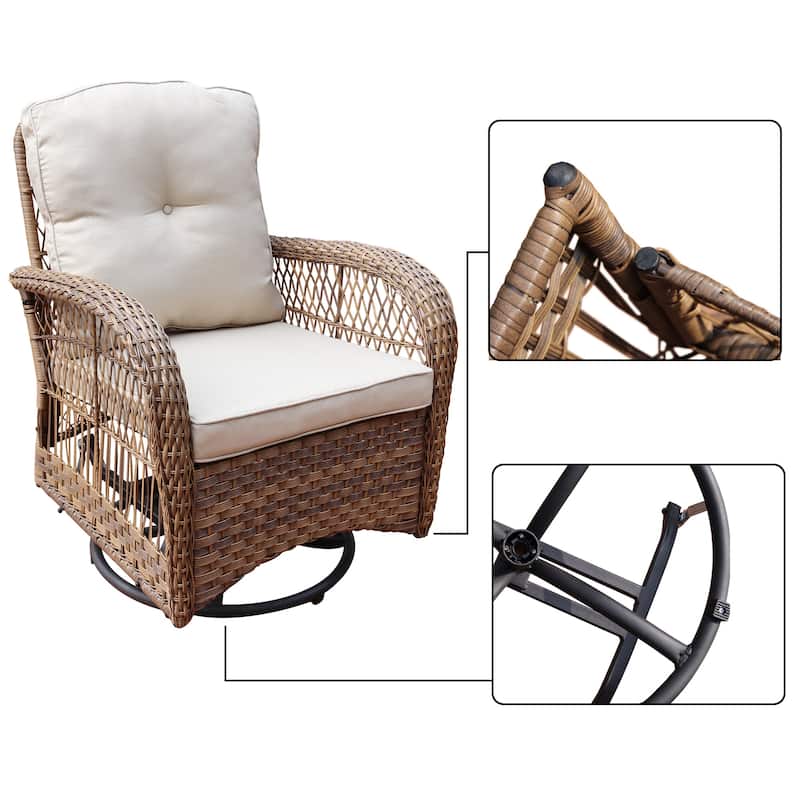 Scammon Bay 3-piece Wicker Swivel Conversation Set by Havenside Home